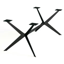 Table extensible bois grisé bords droits pied graphique 240 cm PALERME