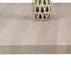Table extensible bois grisé bords droits pied graphique 180 cm PALERME