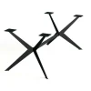 Table extensible bois grisé bords droits pied graphique 200 cm PALERME