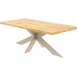Table extensible bois huilé bords droits pied grège fin 240 cm PALERME