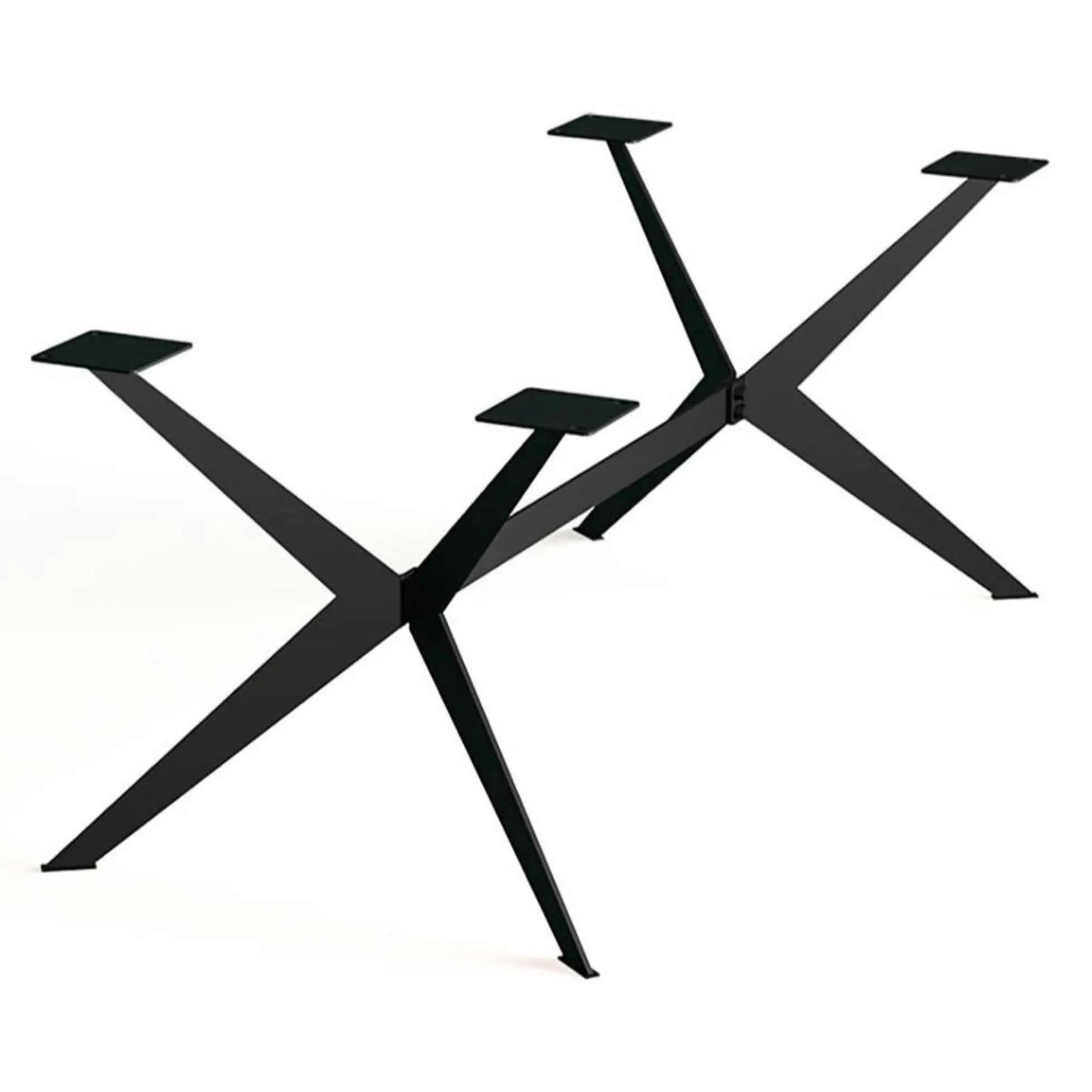 Table extensible bois huilé bords droits pied graphique 180 cm PALERME