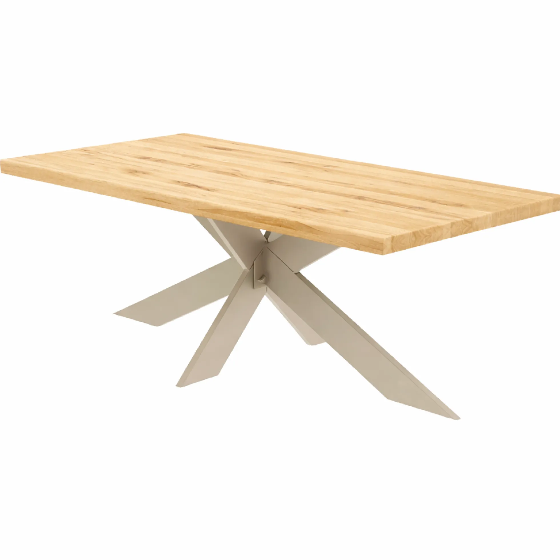 Table extensible bois huilé bords droits pied grège fin 220 cm PALERME