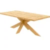 Table extensible bois huilé bords droits pied bois 200 cm PALERME