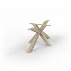 Table extensible bois huilé bords droits pied grège 200 cm PALERME