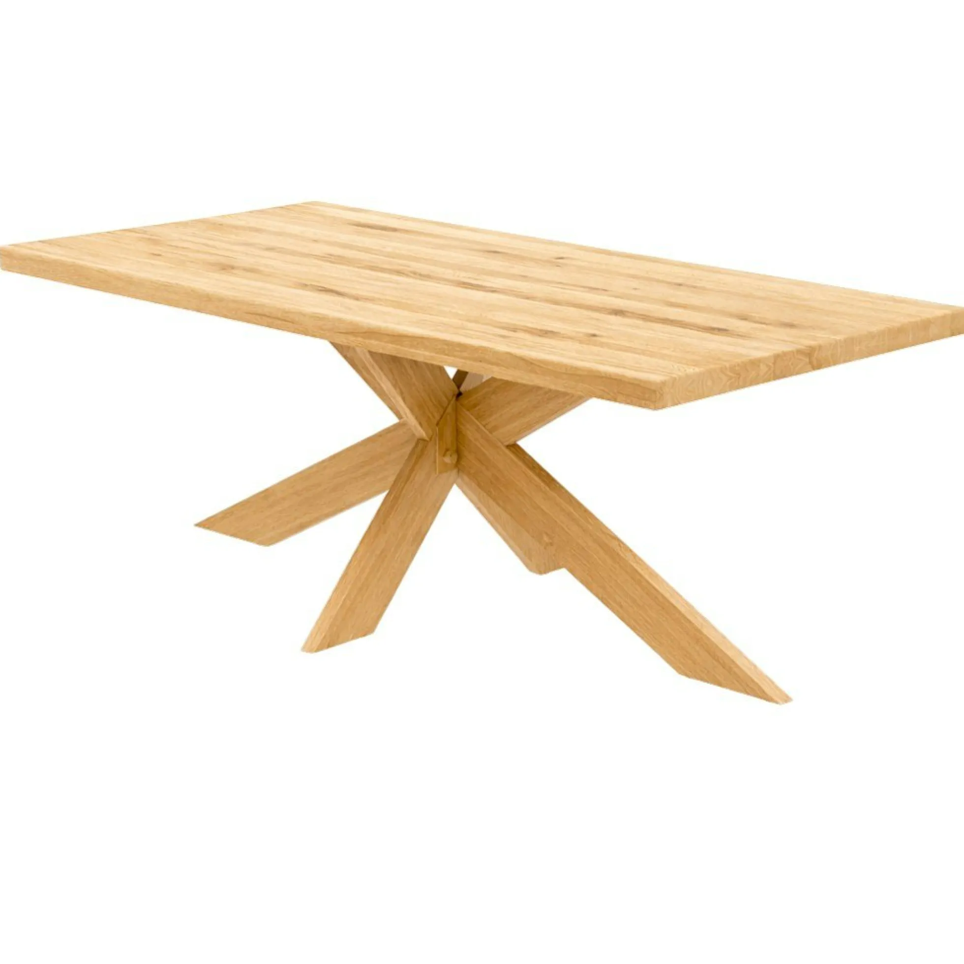 Table extensible bois huilé bords droits pied bois 240 cm PALERME