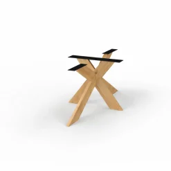 Table extensible chêne blanc bords biseautés pied bois 240 cm PALERME