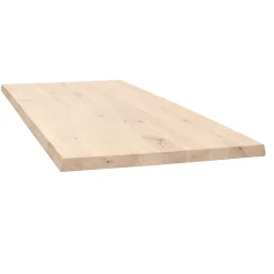 Table extensible chêne blanc bords naturels pieds en U 180 cm PALERME