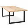 Table extensible chêne blanc bords naturels pieds en U 200 cm PALERME