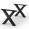 Table extensible chêne blanc bords biseautés pieds en X 200 cm PALERME