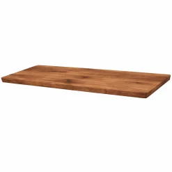 Table extensible chêne brun bords biseautés pied noir fin 200 cm PALERME