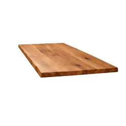 Table extensible chêne brun bords naturels pieds en X 220 cm PALERME