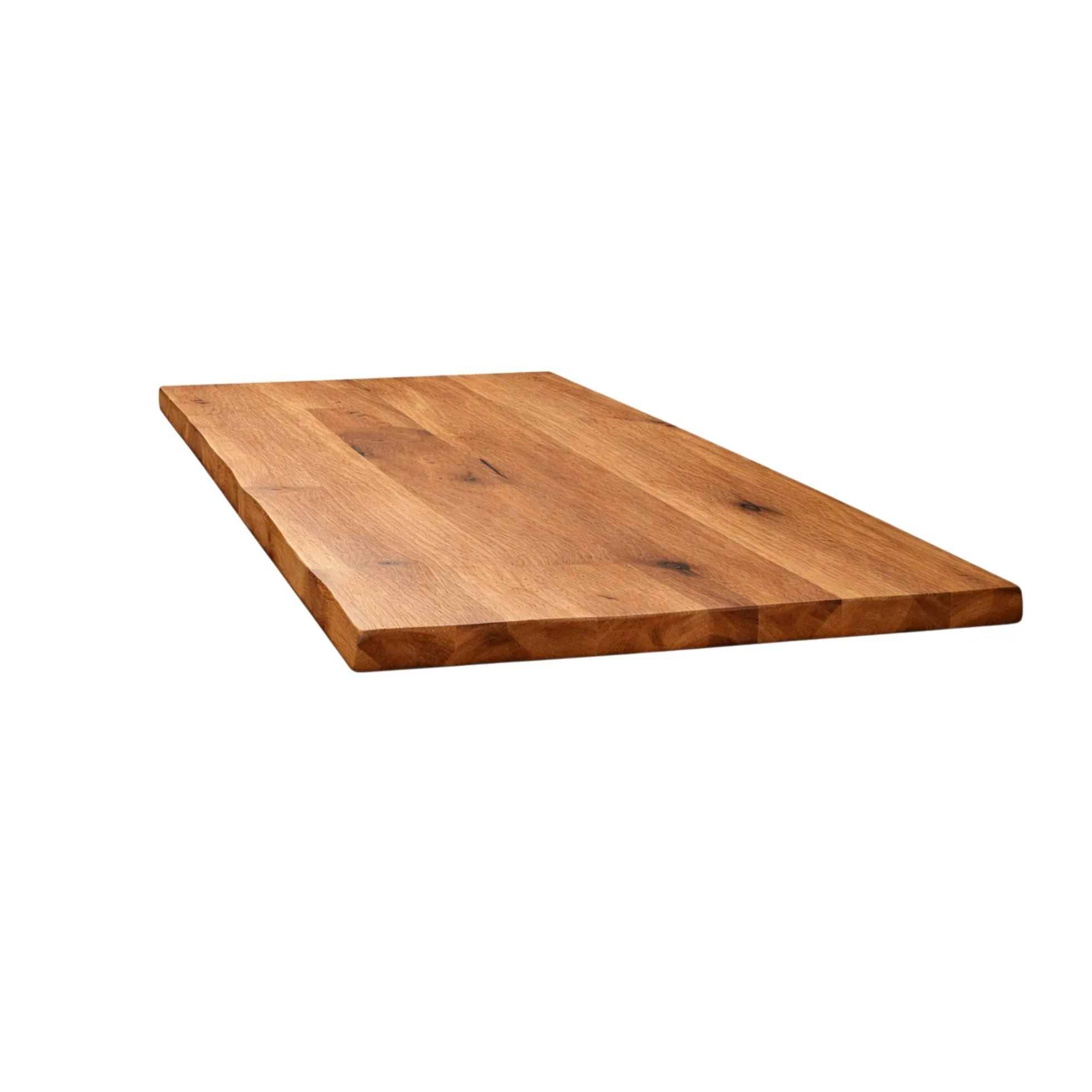 Table extensible chêne brun bords naturels pieds verre 240 cm PALERME
