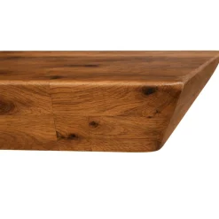 Table extensible chêne brun bords biseautés pied grège fin 220 cm PALERME