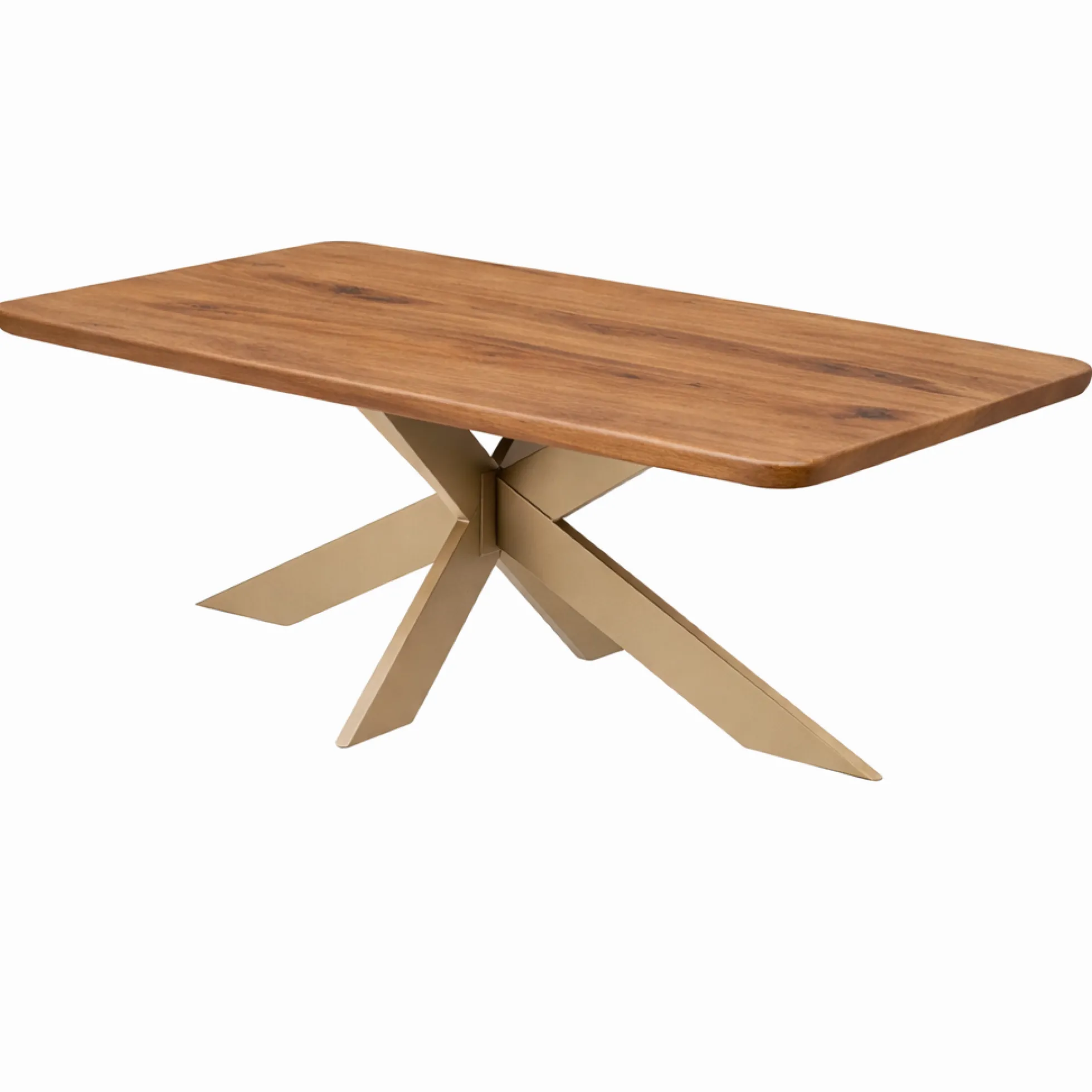 Table extensible chêne brun bords biseautés pied grège fin 220 cm PALERME