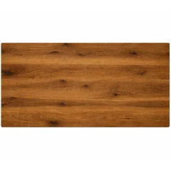 Table extensible chêne brun bords biseautés pied noir 240 cm PALERME