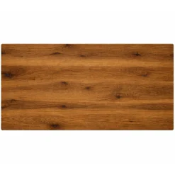 Table extensible chêne brun bords biseautés pied graphique 180 cm PALERME