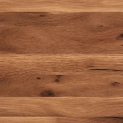 Table extensible chêne brun bords biseautés pieds verre 180 cm PALERME