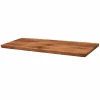 Table extensible chêne brun bords biseautés pied grège 220 cm PALERME