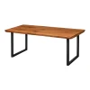 Table extensible chêne brun bords biseautés pieds en U 200 cm PALERME