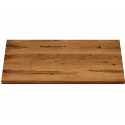 Table extensible chêne brun bords biseautés pied bois 220 cm PALERME