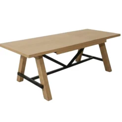 Table extensible chêne clair campagne chic 190-240 cm ALPINE