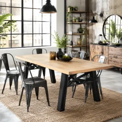 Table extensible chêne clair esprit atelier 190-240 cm ALPINE