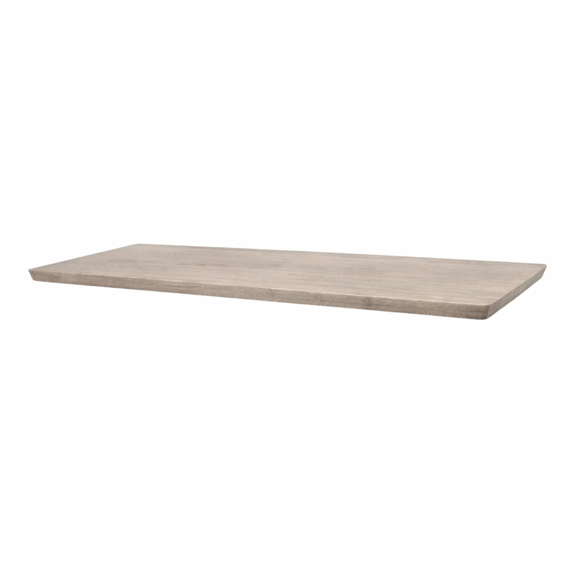 Table extensible chêne grisé bords biseautés pied grège 220 cm PALERME