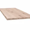 Table extensible chêne grisé bords naturels pieds en U 220 cm PALERME