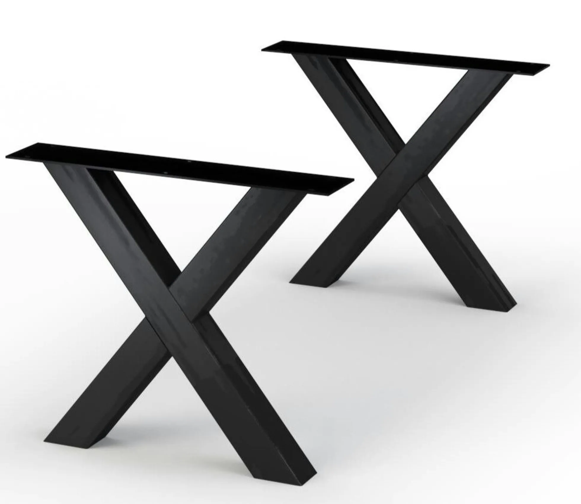 Table extensible chêne grisé bords naturels pieds en X 200 cm PALERME