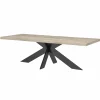 Table extensible chêne grisé bords naturels pied noir fin 240 cm PALERME