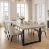 Table extensible chêne grisé bords naturels pieds en U 240 cm PALERME