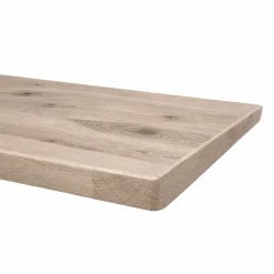 Table extensible chêne grisé bords biseautés pied graphique 200 cm PALERME