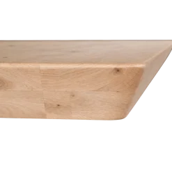 Table extensible chêne grisé bords biseautés pieds verre 200 cm PALERME