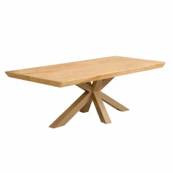 Table extensible chêne huilé bords biseautés pied grège 240 cm PALERME