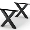 Table extensible chêne huilé bords naturels pieds en X 240 cm PALERME