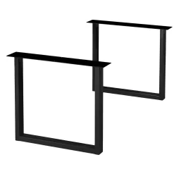 Table extensible chêne huilé bords biseautés pieds en U 200 cm PALERME