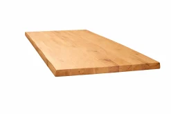 Table extensible chêne huilé bords naturels pieds en U 240 cm PALERME
