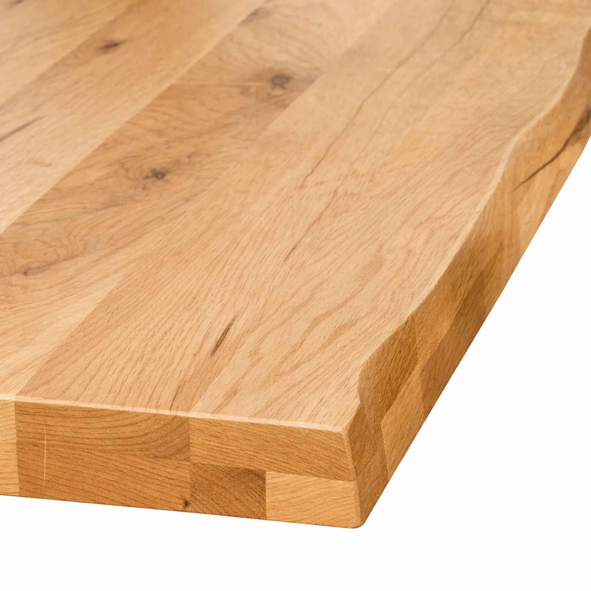 Table extensible chêne huilé bords naturels pieds en U 220 cm PALERME