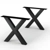 Table extensible chêne huilé bords biseautés pieds en X 180 cm PALERME
