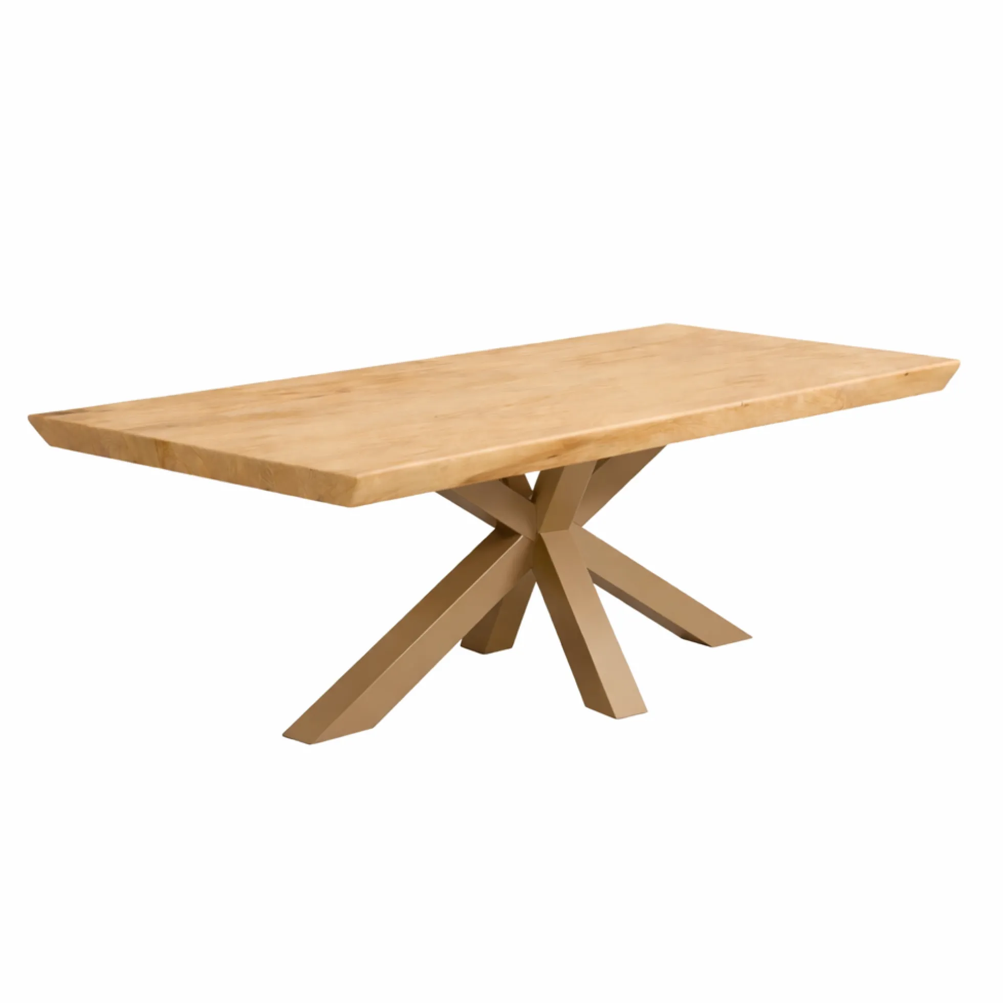 Table extensible chêne huilé bords biseautés pied grège 220 cm PALERME