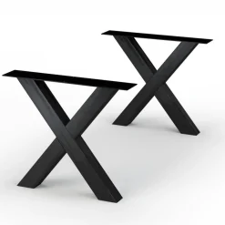 Table extensible chêne huilé bords biseautés pieds en X 200 cm PALERME
