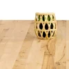 Table extensible chêne huilé bords biseautés pied bois 240 cm PALERME