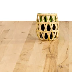 Table extensible chêne huilé bords biseautés pied bois 240 cm PALERME