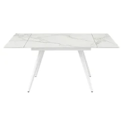 Table extensible céramique blanche marbrée 120-180 cm LORA