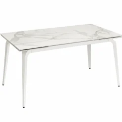 Table extensible céramique blanche marbrée 160-240 cm LORA