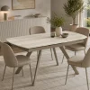 Table extensible céramique effet travertin 140-210 cm LORA