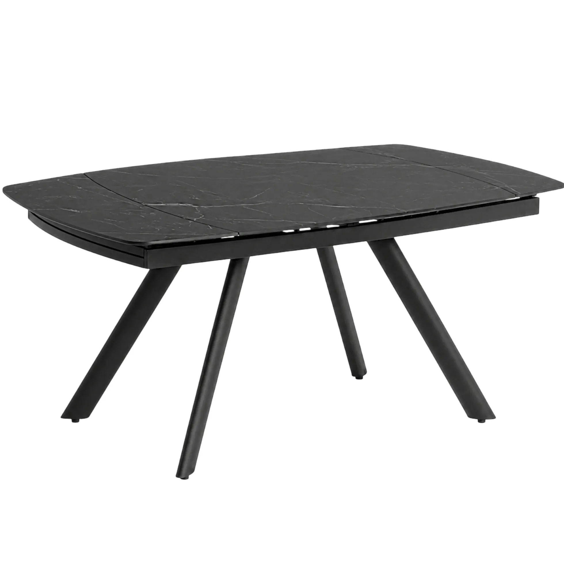 Table extensible céramique effet marbre noir 140-210 cm LORA
