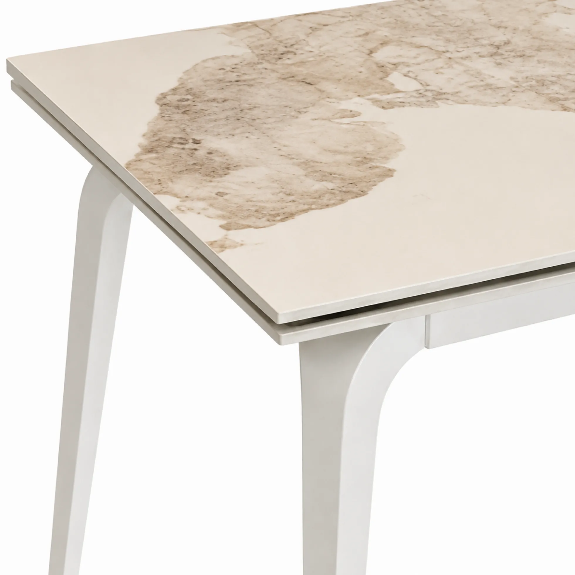 Table extensible céramique effet marbre contrasté 160-240 cm LORA
