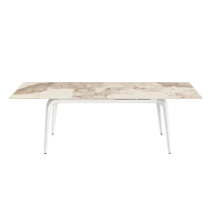 Table extensible céramique effet marbre contrasté 160-240 cm LORA
