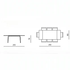 Table extensible céramique effet marbre contrasté 140-220 cm LORA